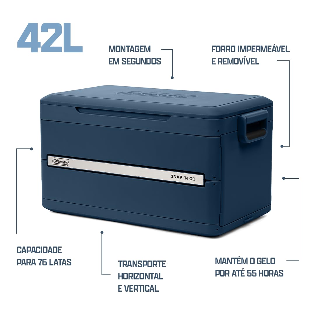 Caixa Térmica Dobrável Snap 'N Go Cooler 42L Safira Coleman